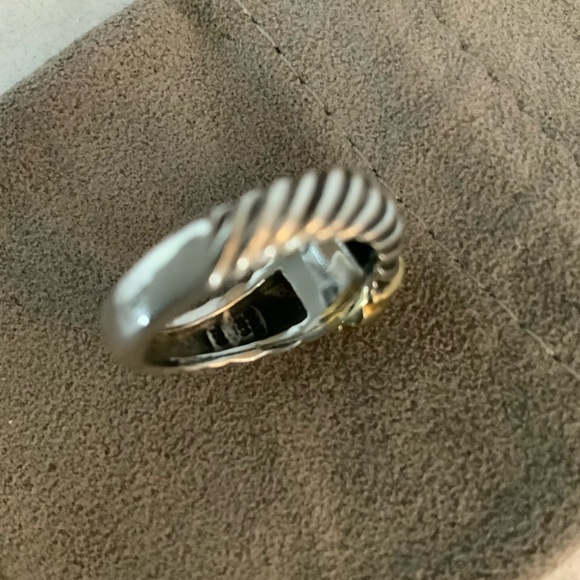 David Yurman Vintage Cable Classics Diamond Dome Ring Sterling & 18K Gold - Picture 7 of 11